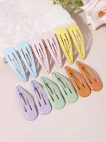 12入組極簡風格髮夾 - 彩色 - 查看 1
