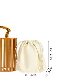 鏤空手提包帶內袋,完美適合夏天海灘旅行度假 - 紫紅色 - 查看 4