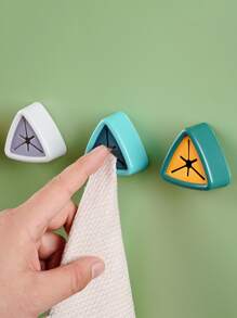 1pc Wall Mounted Plastic Wall Hook,Creative Random Color Durable Hanging Towel For Bathroom - Multicolor - View 1