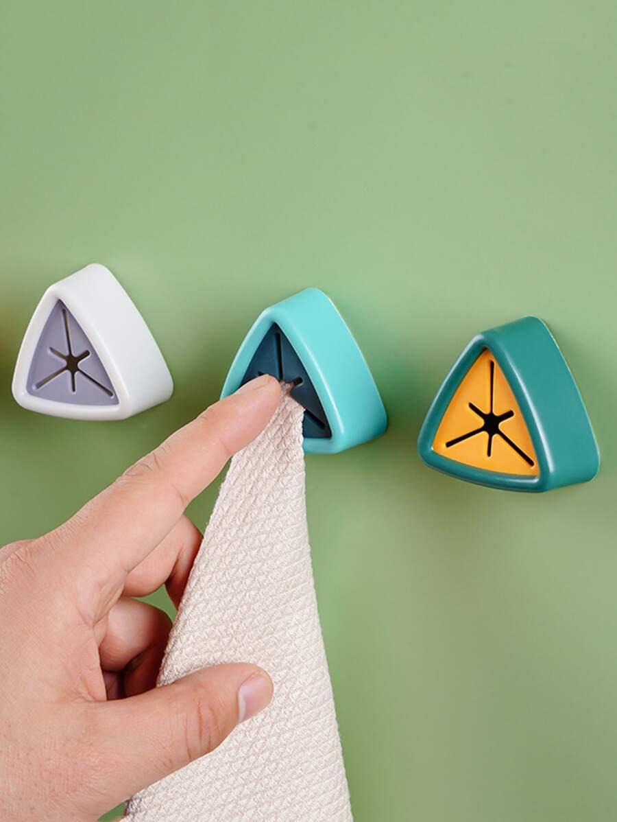 1pc Wall Mounted Plastic Wall Hook,Creative Random Color Durable Hanging Towel For Bathroom - Multicolor - View 1