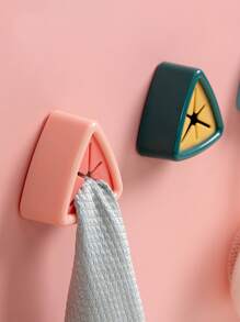 1pc Wall Mounted Plastic Wall Hook,Creative Random Color Durable Hanging Towel For Bathroom - Multicolor - View 6