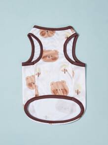 PETSIN Cartoon Bear Print Pet Tank - Multicolor - View 3