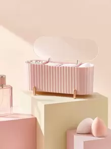 1pc Multi-Grid Desk Storage Box, Gift For Valentine's Day - Baby Pink - View 3