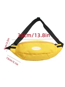 TEMENGTU Neon Yellow Letter Graphic Bum Bag - Yellow - View 4