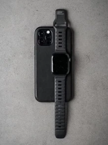 Correa de reloj de silicona liso compatible con Apple Watch - Negro - Ver 2