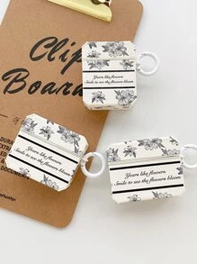 花朵圖案耳機殼適用於Airpods - 黑與白 - 查看 1