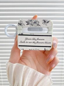 花朵圖案耳機殼適用於Airpods - 黑與白 - 查看 2