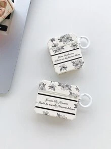 花朵圖案耳機殼適用於Airpods - 黑與白 - 查看 3