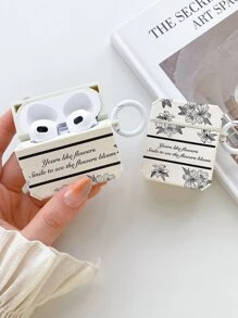 花朵圖案耳機殼適用於Airpods - 黑與白 - 查看 5