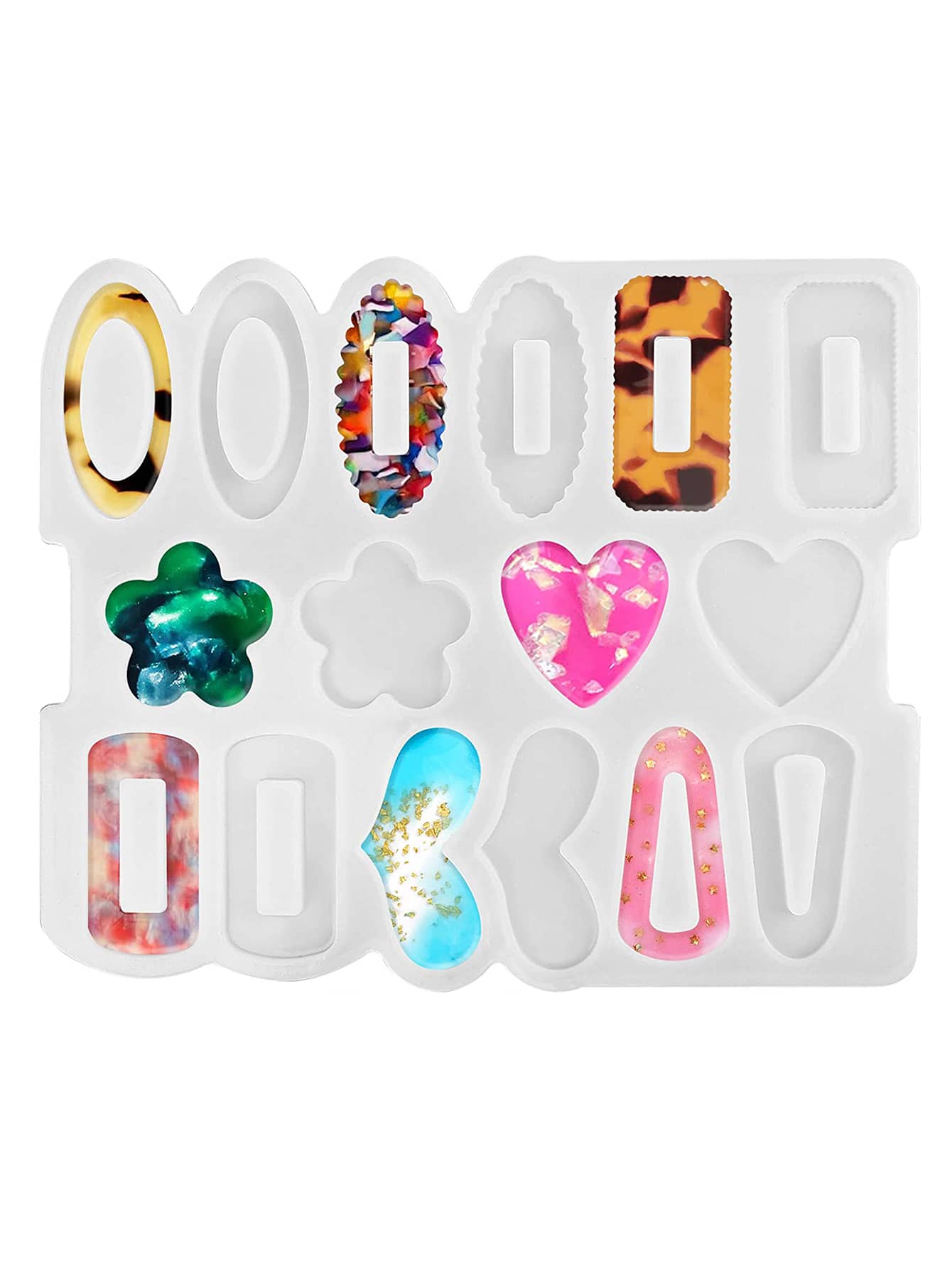 1入組素色矽膠髮夾矽膠模具 - 白色 - 查看 1