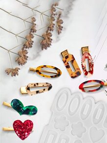 1入組素色矽膠髮夾矽膠模具 - 白色 - 查看 3