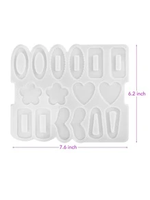 1入組素色矽膠髮夾矽膠模具 - 白色 - 查看 4