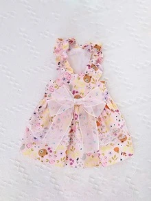 1pc Floral Print Pet Dress - Multicolor - View 2