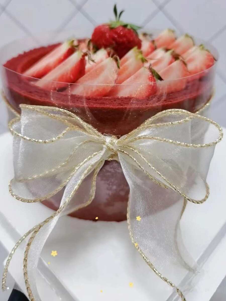 1pc Glitter Chi tiết Ruy băng quà tặng - trắng - Xem 1