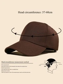 Boné de Beisebol Casual Sólido Versátil e da Moda Masculino - Café - Visão 6