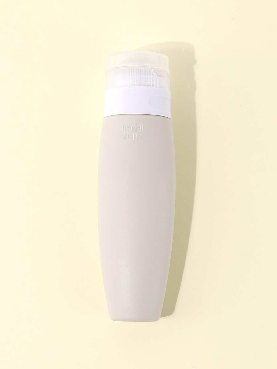 Chai du lịch Silicone Đóng chai riêng biệt, 1pc Leak Proof Refillable Squeezable Containers 2oz-60ML dành cho dầu gội đầu dạng lỏng Xà phòng và đồ vệ sinh cá nhân ( - Màu Xám nhạt - Xem 1