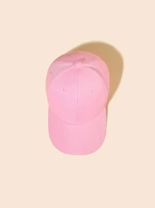 1 Pc Solid Adjustable Size Casual Baseball Cap With UV Protection - Pink - View 2