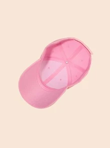 1 Pc Solid Adjustable Size Casual Baseball Cap With UV Protection - Pink - View 3
