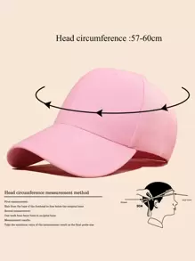 1 Pc Solid Adjustable Size Casual Baseball Cap With UV Protection - Pink - View 6