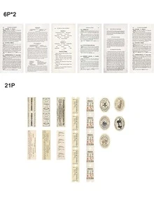 YANJI 33 cái Giấy chất liệu hoa văn cổ điển - Nhiều màu - Xem 5