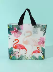 5pcs Jungle Flamingo Pattern Packaging Bag, Suitable For Gift, Apparel, Accessory & Toy Stores - Multicolor - View 1