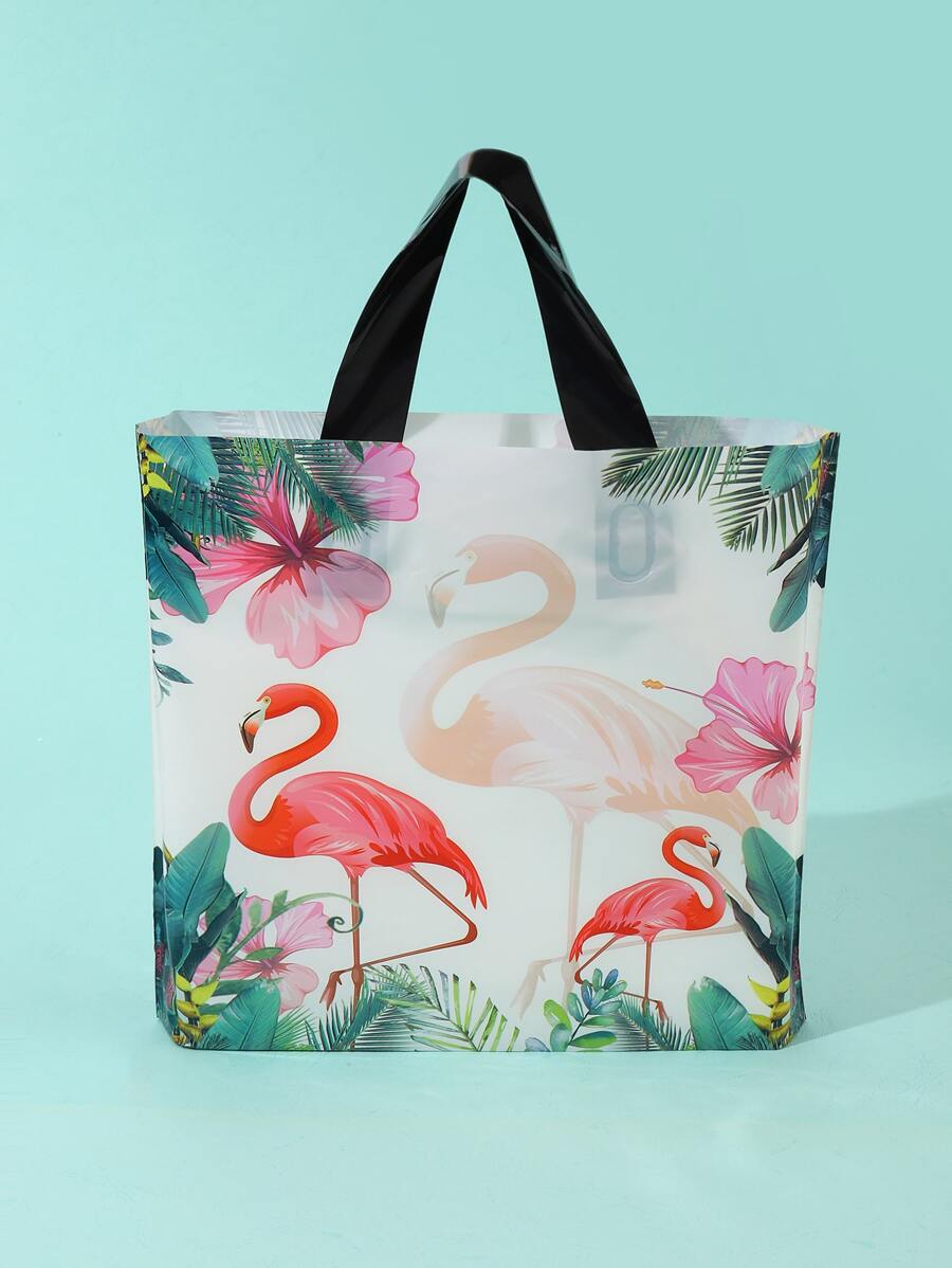 5pcs Jungle Flamingo Pattern Packaging Bag, Suitable For Gift, Apparel, Accessory & Toy Stores - Multicolor - View 1