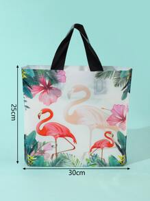 5pcs Jungle Flamingo Pattern Packaging Bag, Suitable For Gift, Apparel, Accessory & Toy Stores - Multicolor - View 3