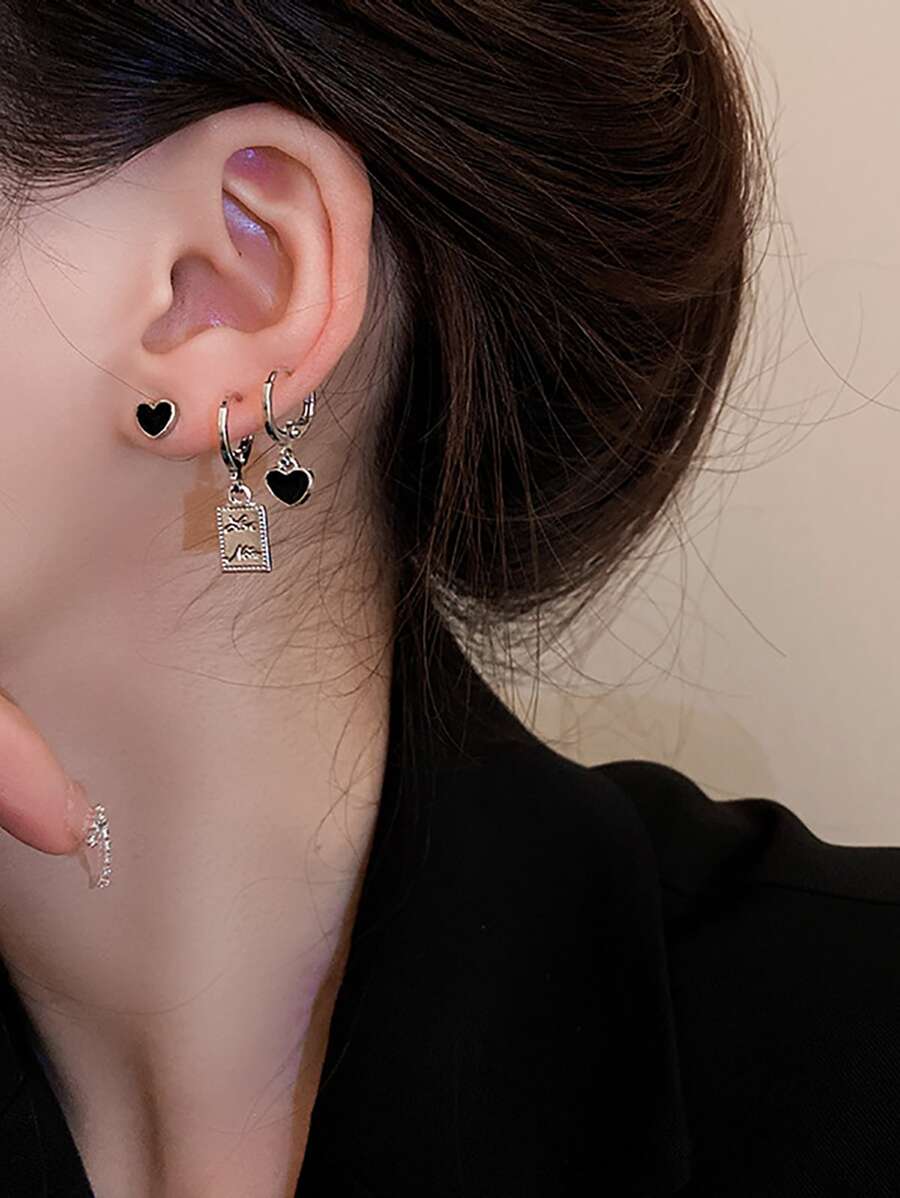 6 cái Hoa tai trang trí trái tim