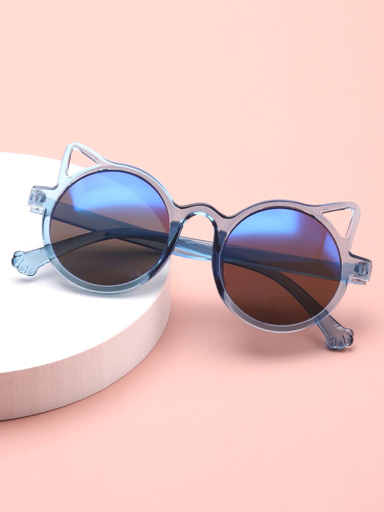 Children Black Cat Design Fashion Glasses, Suitable For Daily Wear - Baby Blue - View 1