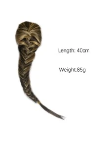 自然編織合成纖維馬尾接髮 - 彩色 - 查看 4