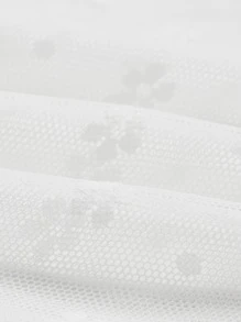 Frill Trim Mesh Cami Night Dress - White - View 3