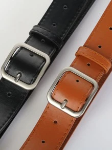 2pcs Men Square Buckle Belt - Multicolor - View 3