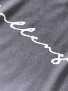 Manfinity Homme 男士字母圖案漸層T恤和腰部抽繩短褲 - 彩色 - 查看 6