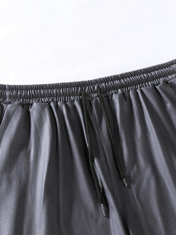 Manfinity Homme Men Letter Graphic Ombre Tee & Drawstring Waist Shorts - Multicolor - View 7