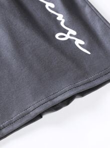 Manfinity Homme 男士字母圖案漸層T恤和腰部抽繩短褲 - 彩色 - 查看 8