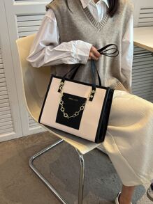 حقيبة كتف كبيرة السعة مزينة برسم حرفي، حقيبة كتف من جلد البولي يوريثان، حقيبة يد كاجوال وأنيقة للنساء، حقيبة عمل وأعمال أنيقة للنساء، مناسبة للمكتب والأعمال والدراسة، سعة كبيرة، محمولة، مناسبة للمراهقات والطالبات الجامعيات، مثالية للمكتب والكلية والمدرسة الثانوية والعمل والأعمال والتنقل