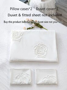 Tassel Tufted Duvet Cover Set Without Filler - White - View 5