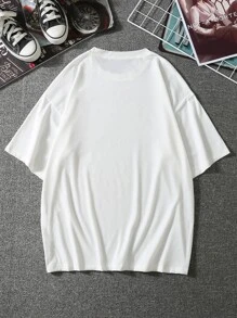 Manfinity Roghcode Men Figure And Letter Graphic Tee - White - View 2