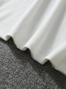 Claim Dot 男士標語和火圖案T恤 - 白色 - 查看 4