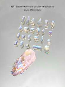 50 piezas Decoraciones de arte de uñas con rhinestones, Dijes de uñas, Gemas de uñas, Suministros para uñas - Multicolor - Ver 3