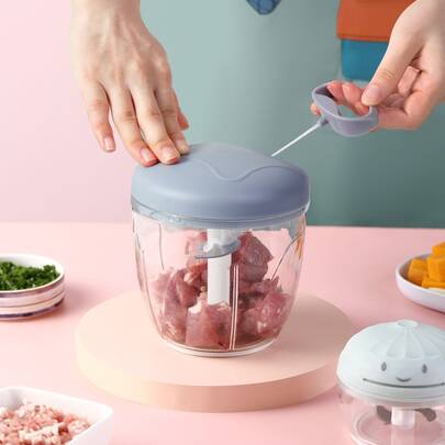 1入組手動拉繩切蒜器多功能蔬菜切塊器