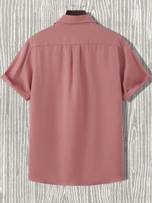 Manfinity Men Palm Tree Print Shirt Without Tee - Dusty Pink - View 2