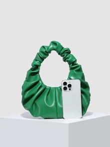 1 pieza bolso de hombro mediano estilo vintage con forma de nube de denim doblado - Verde - Ver 3