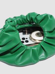 1 pieza bolso de hombro mediano estilo vintage con forma de nube de denim doblado - Verde - Ver 5