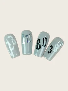 3张字母图案美甲贴纸 DIY美甲用品 - 彩色 - 查看 2