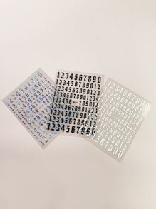 3张字母图案美甲贴纸 DIY美甲用品 - 彩色 - 查看 4