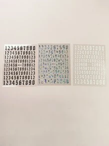 3张字母图案美甲贴纸 DIY美甲用品 - 彩色 - 查看 5