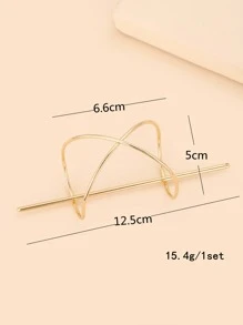 Hair Slide With Stick - Gold - View 4