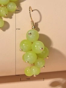 Pendientes largos con fleco con cuenta