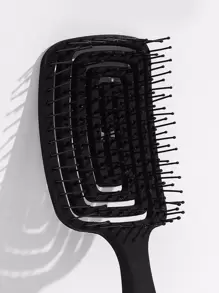 1pc Medium Size Elastic Lacquer Solid Color Hollow Comb,Back To School,Travel Holiday Essentials,Hair Accessories For Women